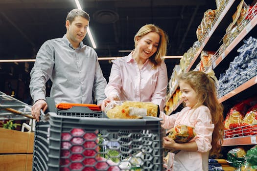 happy family with eco-friendly products