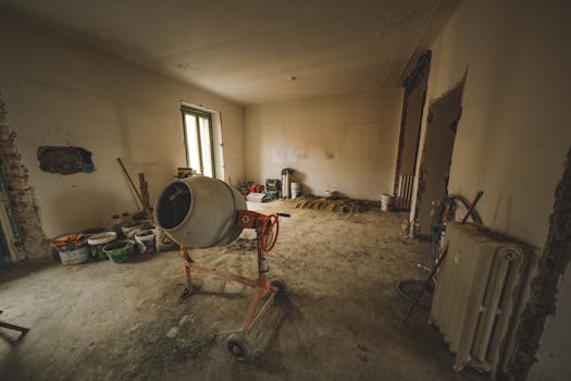 urban apartment with freshly painted walls