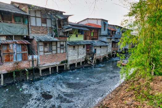 polluted river due to runoff