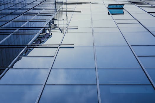 solar panels on a high-rise building