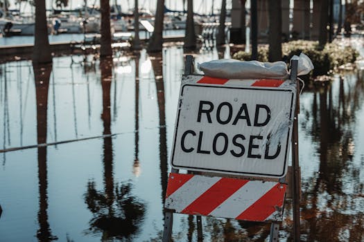 Flooded urban street