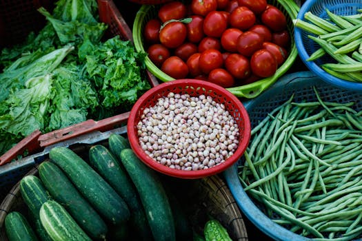 fresh produce at a local market