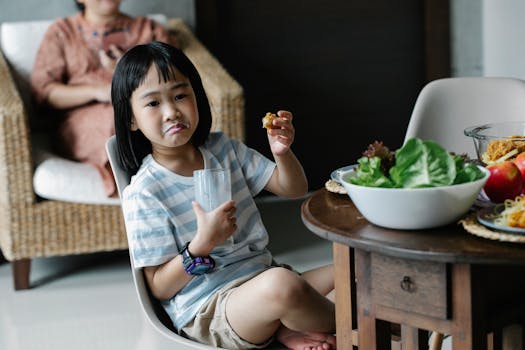 a family enjoying organic fruits and vegetables