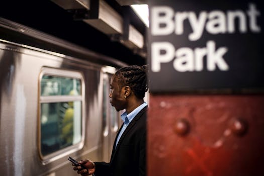 urban commuter using mobile app for transit updates