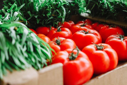 a local farmer’s market with fresh produce