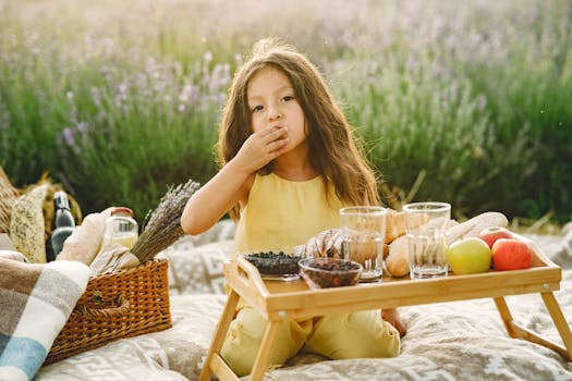 happy kids enjoying fresh fruits