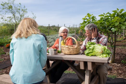 community gardening with friends