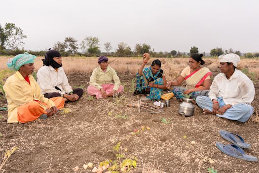 group working in a community garden