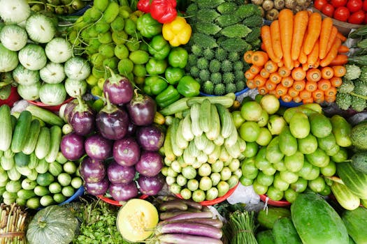 Fresh vegetables at a local farmers market