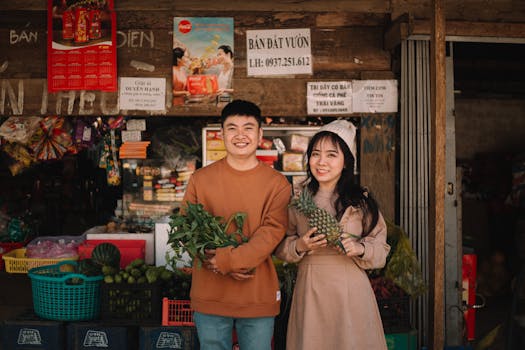 urban farmer’s market with fresh produce